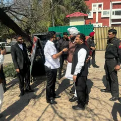 Another view of my discussion with the Punjab Congress President. As a legal professional and party spokesperson, I engage directly with leaders on pressing current events.