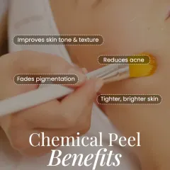 A chemical peel is a powerful tool for skin renewal, as shown in this treatment application. I use specific formulations to improve skin tone and texture, reduce active acne, fade post-inflammatory pigmentation, and reveal tighter, brighter skin.