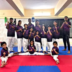 The whole team together. We are proud to build a community of strong, confident, and respectful martial artists.