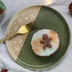 Another view of the Christmas dessert plate, shown here with a gingerbread cupcake to get you in the holiday spirit.
