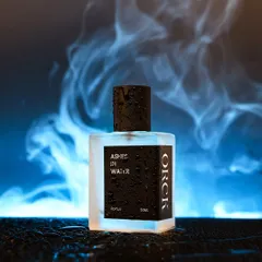 I love creating a mood. For this perfume, 'Ashes in Water', I used smoke and dramatic lighting to evoke a sense of mystery and luxury. This is a high concept product shot that tells a story and makes the fragrance unforgettable.