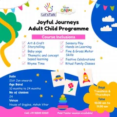 Let's make learning magical! This poster for our Joyful Journeys program highlights the fun activities designed for toddlers to explore and grow.