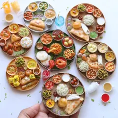 A beautiful arrangement of my North Indian and South Indian thalis.