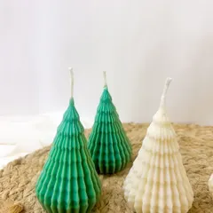 Introducing my new spiky Christmas tree candle, available in both classic white and festive green.