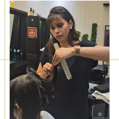 A glimpse of our Creative Art Director at work, focused on delivering a precision haircut. For us, it's not just a cut, it's a whole new vibe.