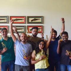 Celebrating success is a key part of any great company culture. Here's a team from a recent Coorg retreat, proudly showing off their awards after a day of fun team-building activities and a formal R&R ceremony.