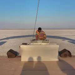 Here I am at the decks during the Rann of Kutch wedding. The open expanse and the setting sun created a one-of-a-kind backdrop for a day of celebration and music.