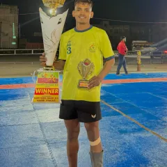 The result of pure passion and hard work. Here is one of our champion players with the first-place trophy from a major tournament in Himachal Pradesh.