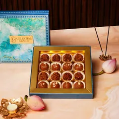 A beautiful Rakhi gift box filled with our assorted chocolate truffles. It’s a modern, indulgent way to celebrate a timeless bond.