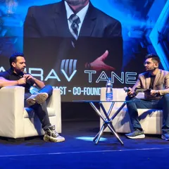 In deep conversation with Gaurav Taneja at the IIT Bombay E-Cell event. Moderating panels with industry icons requires asking the right questions to uncover valuable insights for the audience.