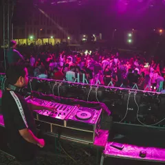 My view from the DJ console during a packed college festival. There is nothing like the energy of a massive crowd dancing to every beat I drop. This is what a high-energy Bollywood and Punjabi music night looks like.