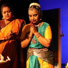 With my student on the day of her Rangapravesha. Mentoring the next generation of artists is one of the most fulfilling aspects of my work.