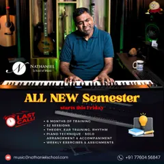 This is a final call for our all-new semester. Our 6-month program is designed for every type of learner, from complete beginners to advanced players. We focus on both solo piano arrangements and accompaniment, integrating theory, ear training, and rhythm to make you a well-rounded musician.