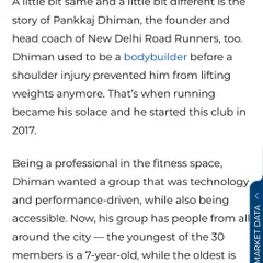 A snippet from an article in the Indian Express that featured our club. It's great to see our small but impactful community getting recognized for spreading the joy of running.