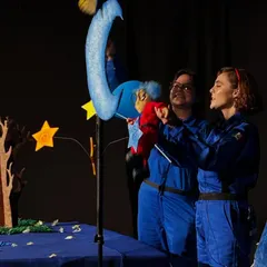 Puppeteers from Mexico's Lormiga Títeres animate characters in 'Volar Volar'. The show encourages children and adults to observe and question their surroundings, blending entertainment with enlightenment.