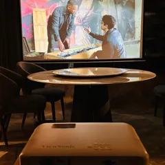 This is what movie night should feel like. A ViewSonic projector creating a massive, vibrant picture that turns your dining room or any space into a personal cinema. Ditch the small screen and let's talk about a real big-screen experience.