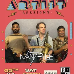 The announcement for a special evening with the cross-genre outfit "Many Things". We love bringing unique musical acts spanning jazz, Carnatic, blues, and beyond to our stage.