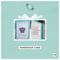 A closer look at the handmade "I'm sorry" card. The inside includes a checklist to make the apology extra heartfelt and a little playful.