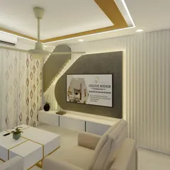 Here is a clean and modern living room I designed, featuring a custom entertainment unit. The combination of a textured back panel, minimalist white console, and strategic lighting makes the TV area a stylish focal point without overwhelming the space.