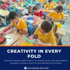 Creativity in every fold. Using colorful sheets, sketch pens, and decorations, students brought a vibrant touch to their educational journey of making Japanese fans.