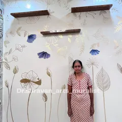 When my mom’s work went viral, the response was overwhelming! She is so happy and proud of what she is doing, and I am so proud of her. Here she is, standing in front of a beautiful floral mural she helped create.