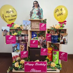 I love creating unique concepts like this name-based hamper for Shireen's birthday. Each letter of her name corresponds to a special gift, making the unboxing experience a personal and memorable journey.