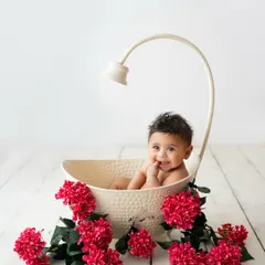 A sweet, shy smile from the tub. This prop is one of my favorites for sitter sessions, with or without water.