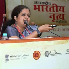 Presenting my research on Karnataka's folk dances at the International Festival on Indian Dance, hosted by the Sangeet Natak Akademi. This highlights my role as a scholar, dedicated to the academic study and documentation of our intangible cultural heritage.