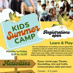Our Kids Summer Camp is designed to be an unforgettable adventure in learning and play. This gives you a quick look at the variety of activities we offer, from dance and aerial yoga to arts and crafts, all structured by age group to ensure every child gets the most out of their experience.