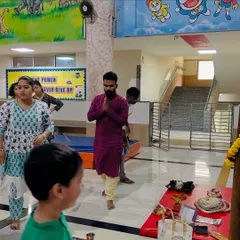 Celebrating Dussehra with a traditional puja of our equipment. I am seen here paying respect to the Mallakhamb pole, which is not just a tool but a symbol of our dedication to this art form.