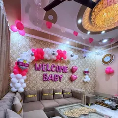 The celebration continues at home. I designed this sweet and simple 'Welcome Baby' decoration to create a warm and joyful atmosphere for bringing your little girl home. It's all about making those first moments extra special. 💛