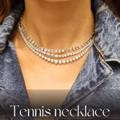 A modern bride's essential: the layered diamond tennis necklace. It's simple, classic, and can be styled with both Indian and Western outfits.