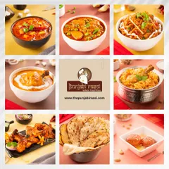 A flavourful journey through the heart of our menu. This collage shows our tandoori starters, rich curries, biryani, breads, and even dessert.