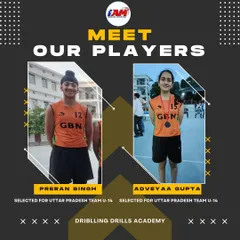 Meet our state-level players. Preran Singh and Adveyaa Gupta were selected for the Uttar Pradesh U-14 team, a huge achievement that reflects their dedication.