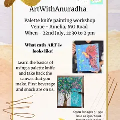 A poster for my Palette Knife Painting Workshop. These workshops are a great way to learn a new skill and create a stunning piece of textured art.