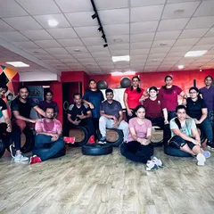 The morning gang after a tough tyre workout. Tired but happy, this is what accomplishment looks like.