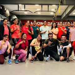 A group photo after a lively DANZOBICS class. This dance-based cardio fitness session is all about having fun while getting a great workout.