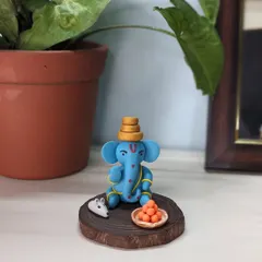 Another view of the serene blue Ganesha. Every detail is made with care, calm, and memory.