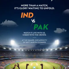 The roar of the crowd, the tension of the match, the collective cheer. We bring the stadium atmosphere to you for the biggest cricket clashes, like this epic India vs Pakistan live screening event at The Square.