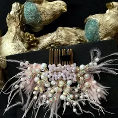 This pink version of my pearly feather accessory is oh-so-dreamy and perfect for a romantic hairstyle.