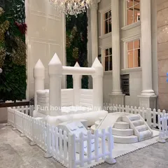 Make a statement with our elegant all-white bouncy castle and play area. We transformed this beautiful indoor hall into a toddler's paradise, proving that fun and sophisticated event decor can go hand in hand.