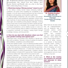I was honored to be featured in the Aestheticians Journal for Women's Day. In the article, I shared my thoughts on what it means to be a strong woman and how a supportive community is essential for breaking barriers and achieving our goals.