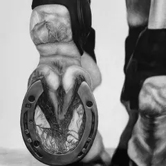 'Vigor' is a detailed study of a horse's hoof and horseshoe. I find immense beauty in these details, capturing the strength and structure that supports such a powerful animal.