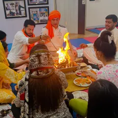 Every significant journey begins with setting a pure intention. We commence our 300-hour training with a traditional Havan, a sacred fire ceremony to invoke blessings and purify the energy of our space and our minds for the path ahead.