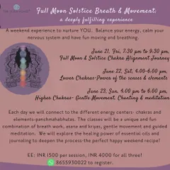 A special weekend event for the Full Moon and Summer Solstice. We guide you through a chakra alignment journey using breath, movement, and meditation.