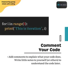 Beginner Tip 1: Comment your code. Writing little notes to explain what your code does is a crucial habit for understanding your work later and collaborating with others.