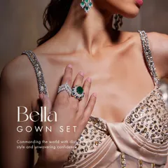 A close-up of the Bella Gown's bodice, showcasing the intricate mix of sequins and beads that catch the light beautifully. This is where style meets unwavering confidence.
