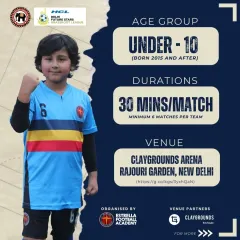 Details for the Under-10 Grassroot League, including match duration and venue. I ensure our tournaments are well-organized to provide the best experience for young players.