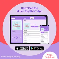 Did you know you can take the music home with you? The Music Together App gives you access to all the songs from your collections so you can sing and dance all week long.