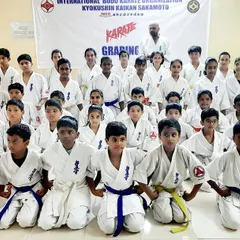 The result of dedication. This is our group from the 66th Bangalore Grading event. Earning a new belt is a milestone, a sign of progress earned through sweat and discipline. Osu.